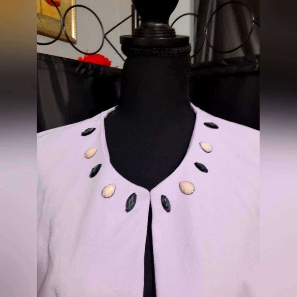 Perceptions Jacket Lavender Garment Lime Embroide… - image 2